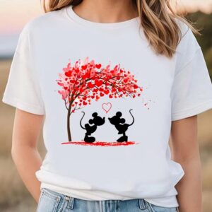 Valentines Womens Shirts Disney Valentines Minnie Mickey Valentine Tree Shirt 3