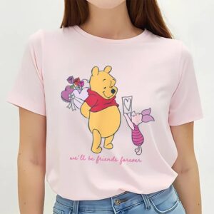 Valentines Womens Shirts Disney Winnie The Pooh Valentines Day Friends Forever T Shirt 3