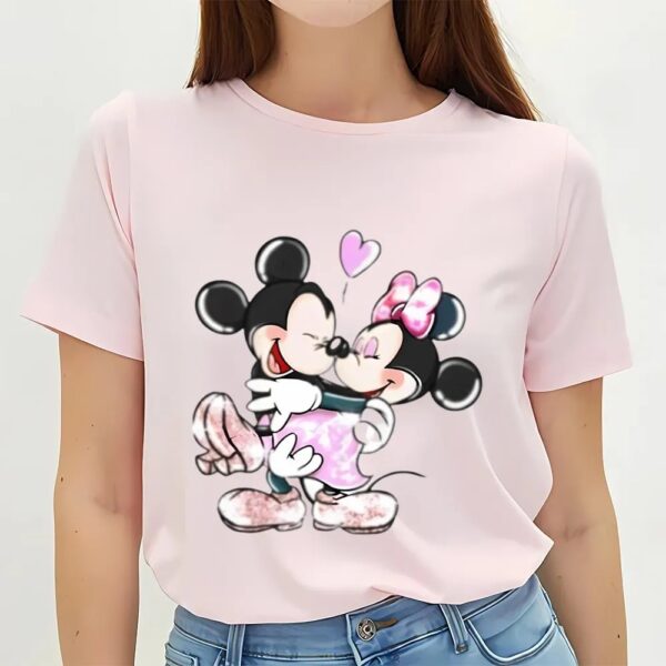 Valentines Womens Shirts, Disneyland Mickey And Minnie Gift For Valentine Day Shirt