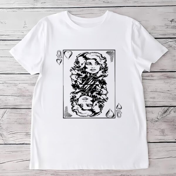 Valentines Womens Shirts, Dolly Parton Queen Of Hearts Playing Card T-Shirt