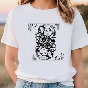 Valentines Womens Shirts Dolly Parton Queen Of Hearts Playing Card T Shirt 3