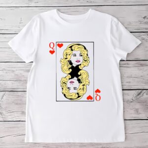 Valentines Womens Shirts Dolly Parton Queen Of Hearts Shirt Dolly Parton Playing Card T shirt 1