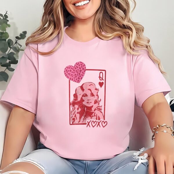 Valentines Womens Shirts, Dolly The Queen Of Hearts Card Valentine’s Day Shirt