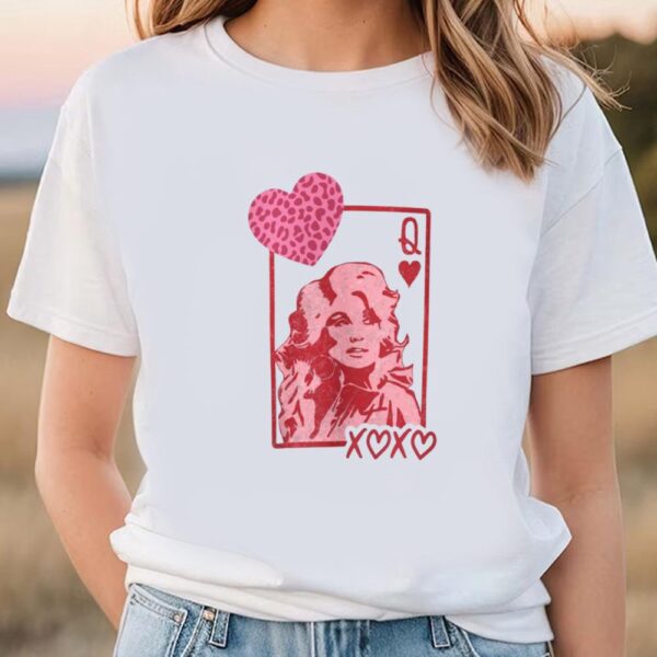 Valentines Womens Shirts, Dolly The Queen Of Hearts Card Valentine’s Day Shirt