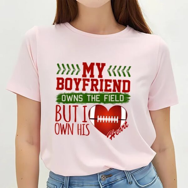 Valentines Womens Shirts, Football Girlfriend Valentine’s Day T-Shirt