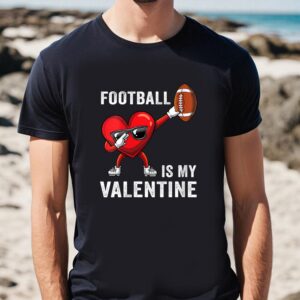 Valentines Womens Shirts Football Lover Heart Dabbing Valentines Day Gift T Shirt 1