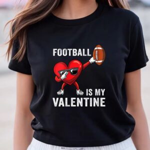 Valentines Womens Shirts Football Lover Heart Dabbing Valentines Day Gift T Shirt 3