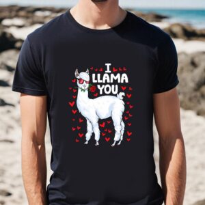 Valentines Womens Shirts Funny Llama Be Your Valentine Cute Llama Valentines Day T Shirt 1