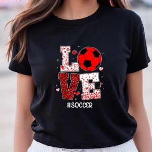 Valentines Womens Shirts Funny Valentines Day Hearts Love Soccer Lover Sport Player T Shirt 3