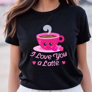 Valentines Womens Shirts Funny Valentines I Love You A Latte Shirt 3