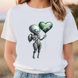 Valentines Womens Shirts Futuristic Alien Valentine Aliens Lover Robotic T Shirt 1