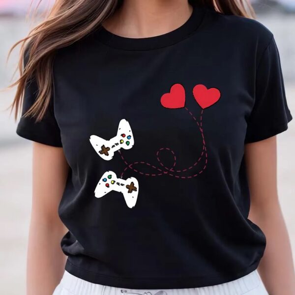 Valentines Womens Shirts, Gamer Shirt Valentines Day Shirt Controller Shirt