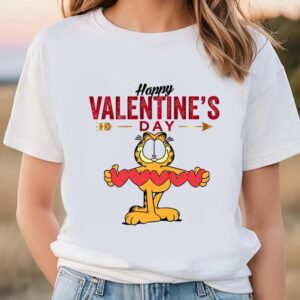 Valentines Womens Shirts Garfield Cartoon Character Happy Valentines T shirt 2