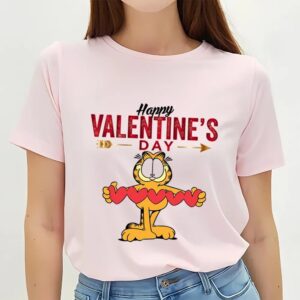 Valentines Womens Shirts Garfield Cartoon Character Happy Valentines T shirt 3