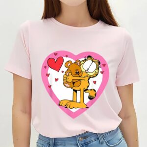 Valentines Womens Shirts Garfield Hugging Pooky Valentines T Shirt 3