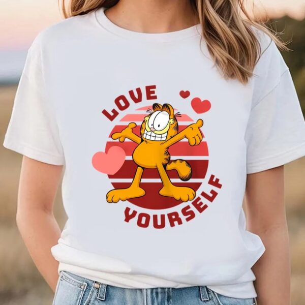 Valentines Womens Shirts, Garfield Love Yourself Valentine T-Shirt