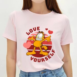 Valentines Womens Shirts Garfield Love Yourself Valentine T Shirt 3