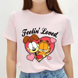 Valentines Womens Shirts Garfield Valentines Day Feelin Loved T Shirt 3