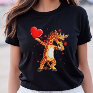 Valentines Womens Shirts Giraffe Lover Turtle Funny Dab Dance Valentine Day Giraffe Lover T Shirts 1