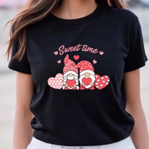 Valentines Womens Shirts Gnome Sweet Time Valentine T Shirt 3