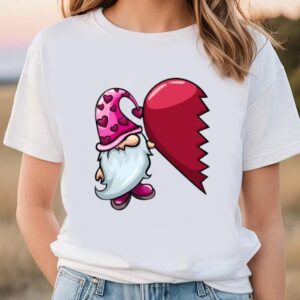 Valentines Womens Shirts Gnome Valentines Pink T Shirt 1