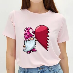 Valentines Womens Shirts Gnome Valentines Pink T Shirt 3