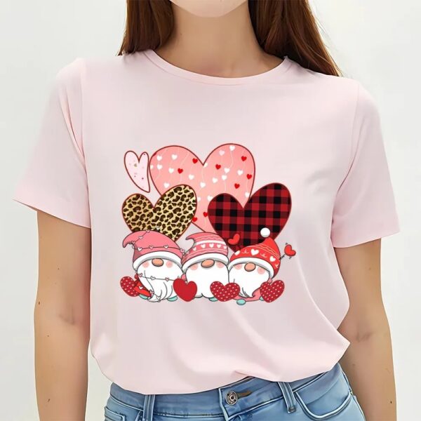 Valentines Womens Shirts, Gnomies Hearts Love Valentines Day Happy Valentines Day T-Shirt