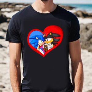 Valentines Womens Shirts Love Heart Sonic The Hedgehog Sonic Valentines T shirt 1