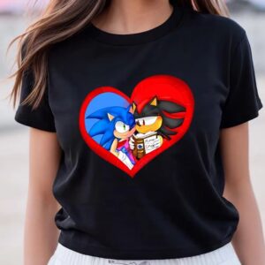 Valentines Womens Shirts Love Heart Sonic The Hedgehog Sonic Valentines T shirt 3