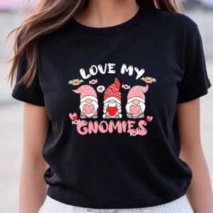 Valentines Womens Shirts Love My Gnome Valentine T Shirt 3