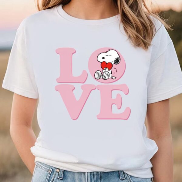 Valentines Womens Shirts, Love Snoopy Valentine T-Shirt