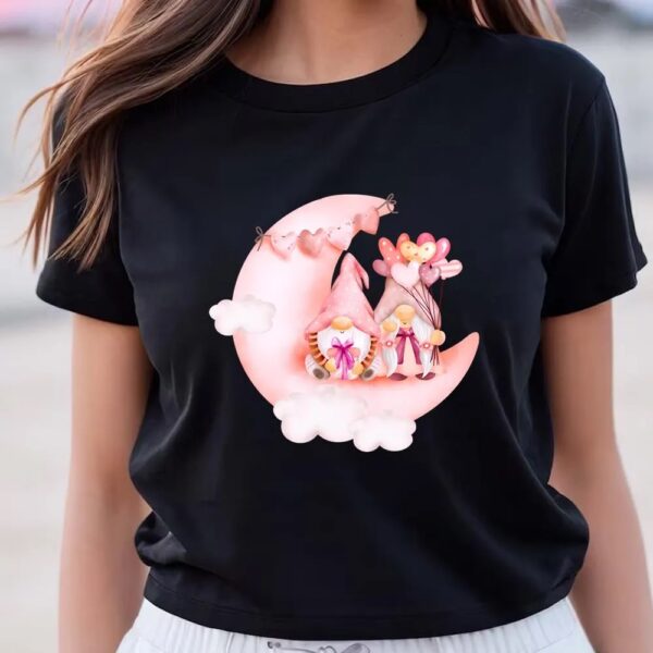 Valentines Womens Shirts, Lovely Gnomes Valentine Day T-Shirt