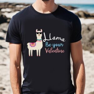 Valentines Womens Shirts Lovely Llama Be Your Valentine T shirt Gift For Lover 1