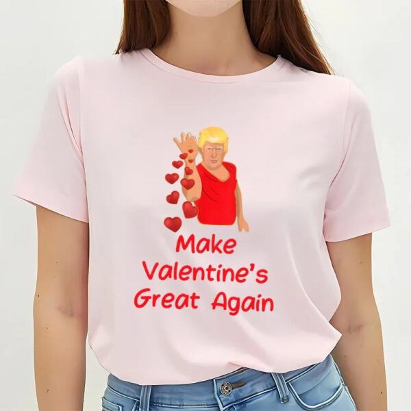 Valentines Womens Shirts, Make Valentine’s Day Great Again Cupid Trump Bae T-Shirt