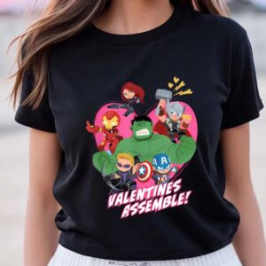 Valentines Womens Shirts Marvel Avengers Valentines Assemble T Shirt 3