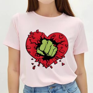 Valentines Womens Shirts Marvel Hulk Smash Heart Valentines Day T Shirt 3