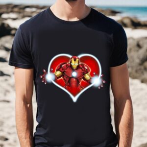 Valentines Womens Shirts Marvel Iron Man Heart Blaster Glow Valentine T Shirt 1