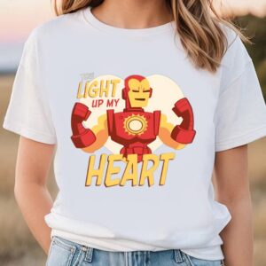 Valentines Womens Shirts Marvel Iron Man Light Up My Heart Valentines Day Shirt 1