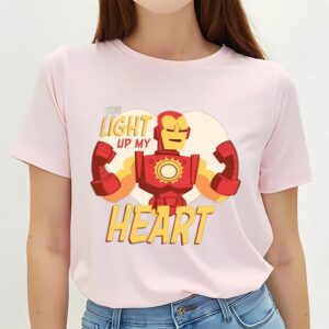 Valentines Womens Shirts Marvel Iron Man Light Up My Heart Valentines Day Shirt 3