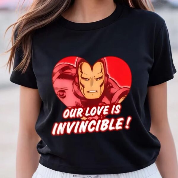 Valentines Womens Shirts, Marvel Iron Man Love Is Invincible Valentine’s Day T-shirt