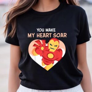 Valentines Womens Shirts Marvel Iron Man You Make My Heart Soar Valentine Card T Shirt 3