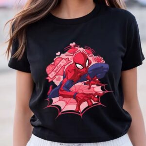 Valentines Womens Shirts Marvel Spider Man Heart Valentines Day T Shirt 3