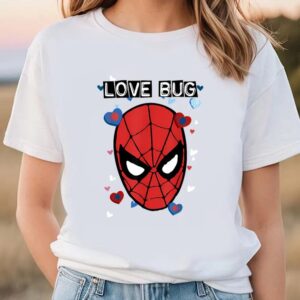 Valentines Womens Shirts Marvel Valentines Day Spiderman Love Bug T Shirt 2