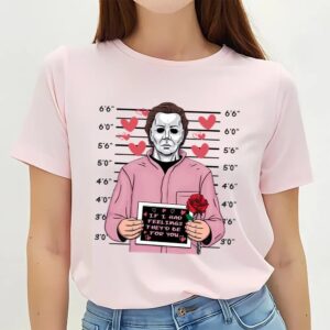 Valentines Womens Shirts Michael Myers Horror Characters Valentines Day Shirt 3