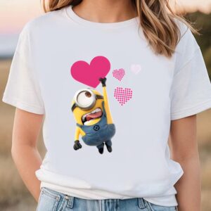 Valentines Womens Shirts Minion With Heart Valentines Day T shirts 1