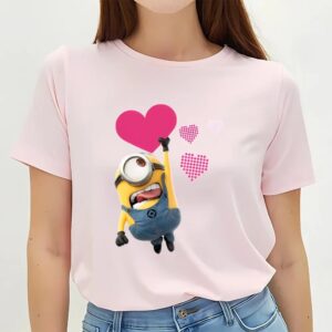 Valentines Womens Shirts Minion With Heart Valentines Day T shirts 3