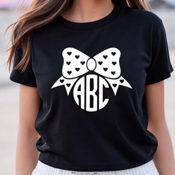 Valentines Womens Shirts, Monogram Valentines Day Shirt