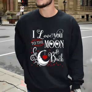 Valentines Womens Shirts Monogrammed I Love You To The Moon Valentine T shirt 3