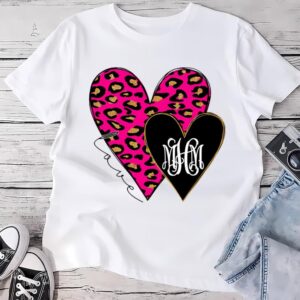 Valentines Womens Shirts, Monogrammed Pink…