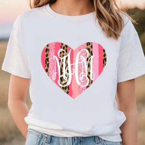 Valentines Womens Shirts Monogrammed Valentines Day Leopard Brush Strokes Heart Shirt 3